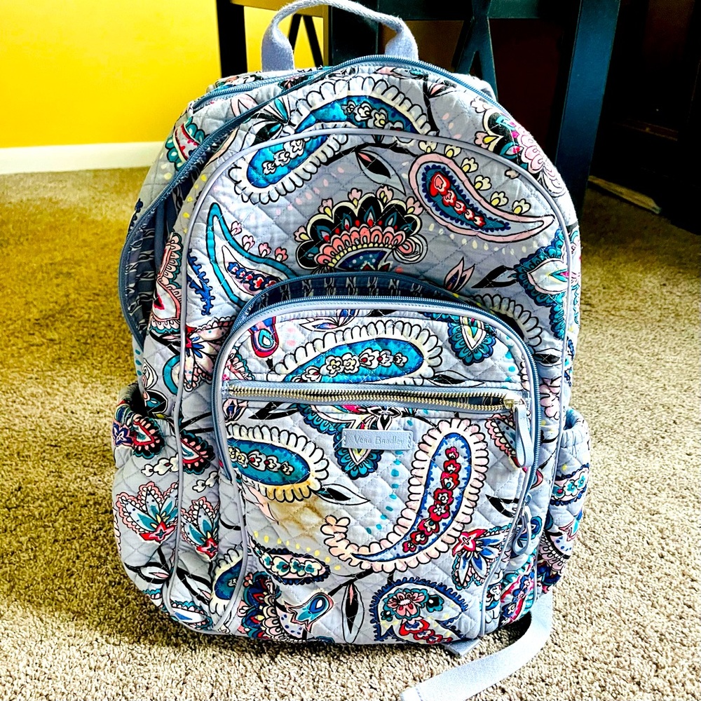 Vera Bradley Purple Makani Paisley XL Campus Backpack